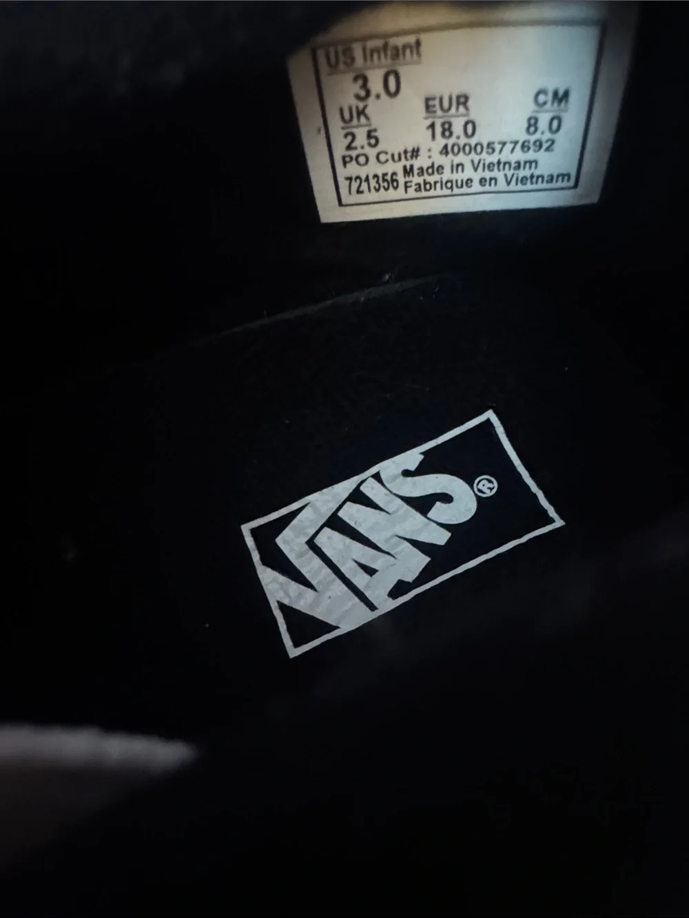 Vans Black & White Checkerboard Baby Slip-On Shoes. USED